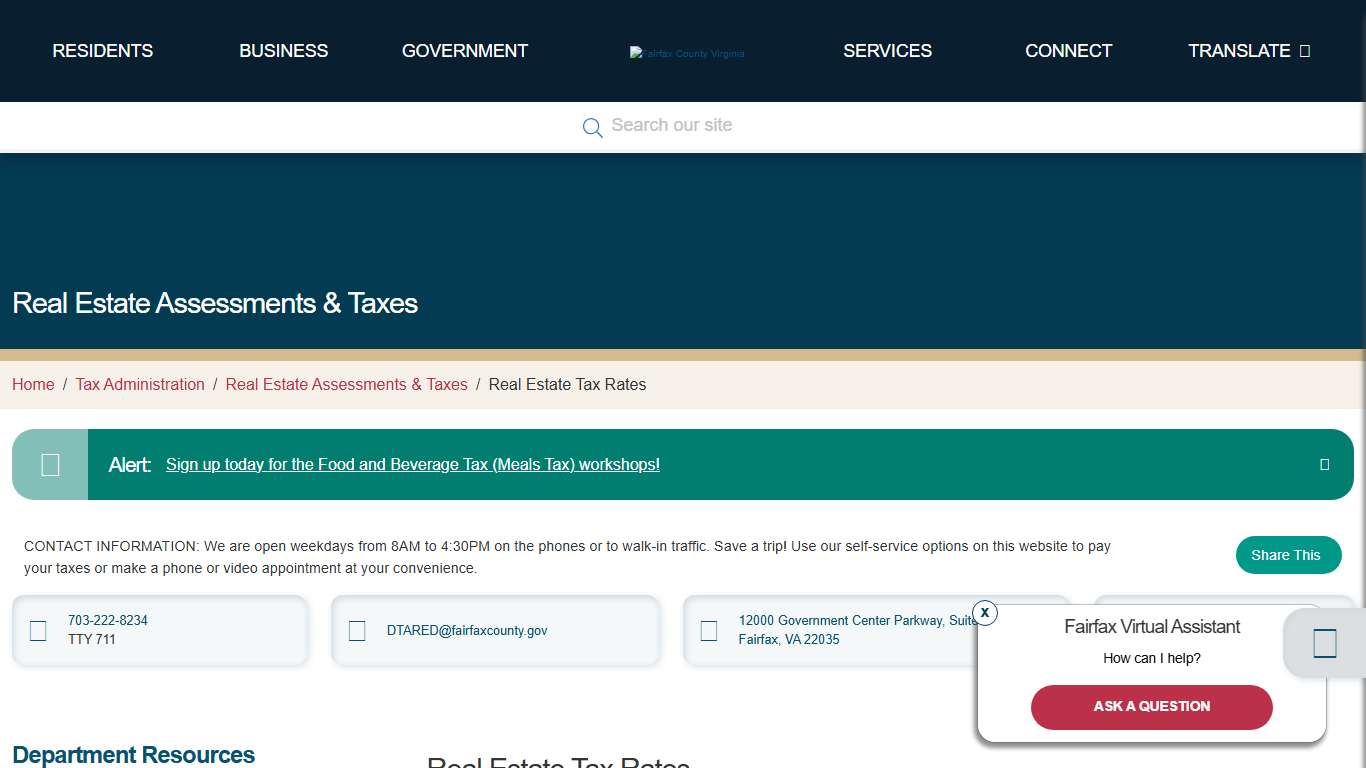 Real Estate Tax Rates | Tax Administration